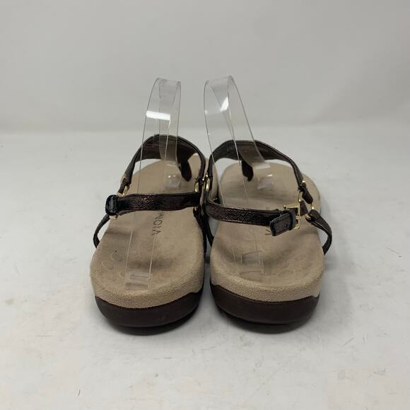 Fitflop Rumba Size 7 Pewter Silver Metallic Leather Beaded Fringe Sandal Wedge - Picture 7 of 8